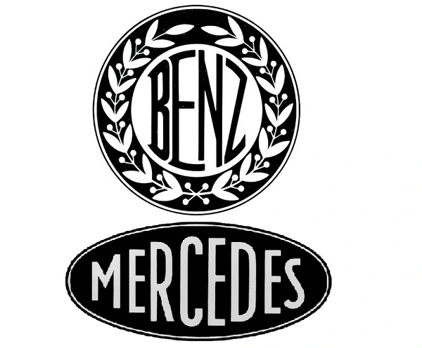 Logotipos antiguos de Benz y Mercedes.