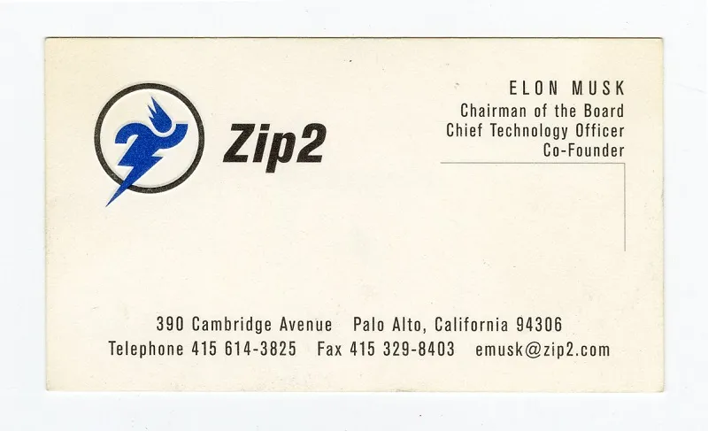 Tarjeta de visita ZIP2 1996